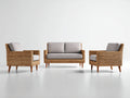 Gartensofa 3-teiliges Set 180x75x75 cm Rattan Gartensofa mit 2 Sesseln und Sofa Sitzgruppe für Terrasse und Garten Modernes Design