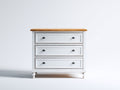 Kommode mit Schubladen 90x45x85 cm Holz Weiß Braun Moderne Schubladenkommode Landhausstil