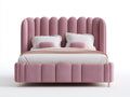 Doppelbett Polsterbett Stoffbezug 200 x 180 x 110 cm - Rosa - Modernes Design mit gepolstertem Kopfteil