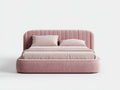 Doppelbett Stoffbett Polsterbett 200 x 180 x 110 cm - Rosa - Modernes Design mit gepolstertem Kopfteil