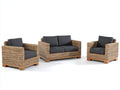 Gartensofa Rattan Lounge Set Naturfarben Anthrazit 240x85x75 cm Outdoor Sitzgruppe Modernes Design