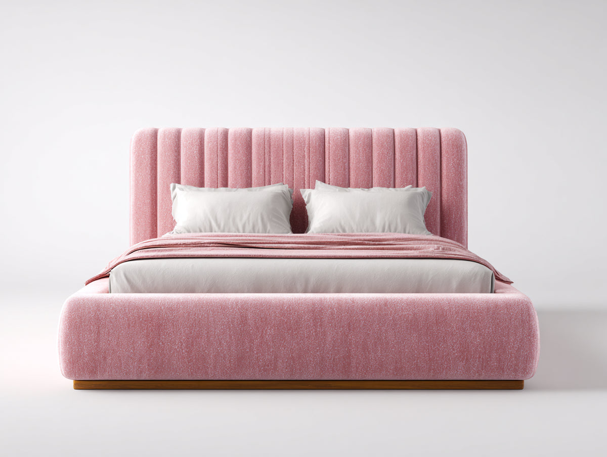 Doppelbett Polsterbett 200x180x120 cm - Rosa - modernes Design für Schlafzimmer