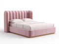 Doppelbett 220x190x120 cm Samtstoff Rosa Polsterbett Modernes Design