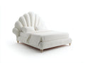 Doppelbett 220x190x120 cm Stoff Weiß Polsterbett Modernes Design